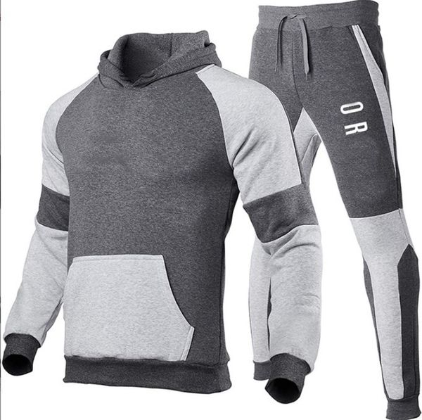 

new fashion men's tracksuit spring and autumn male zipper sweatshirts and sweatpants two piece suit jacket windbreak sportswear, Gray
