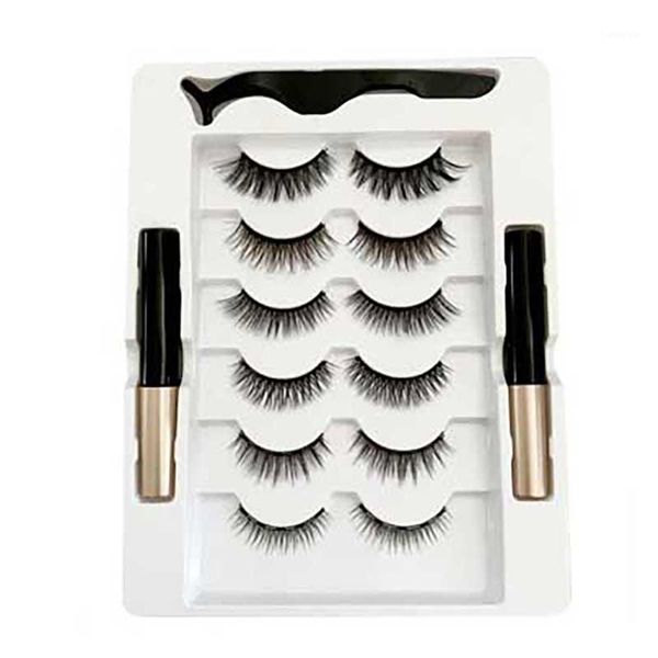 

netic eyelashes with eyeliner kit, 6pairs reusable natural look, no glue needed1