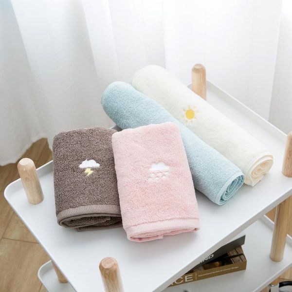 

towel cotton bath thicken embroidery el student couple solid color weather style lovely fashion super soft comfortable 75*35