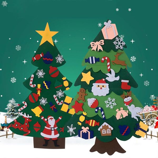 

christmas decorations diy felt tree artificial wall hanging ornaments decoration for year gifts kids toys home