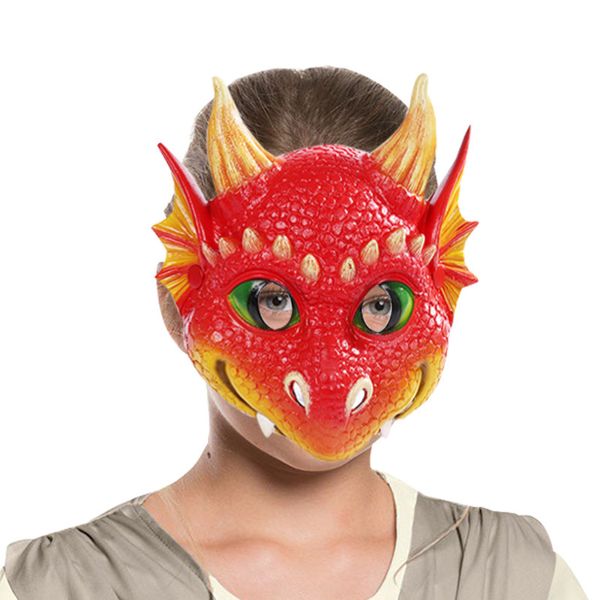 PU Ejderha Cosplay Maskesi Çocuklar için Cadılar Bayramı Paskalya Mardi Gras Kostüm Maskeleri 5 Renkler Masquerade Sahne Masque HNA19004