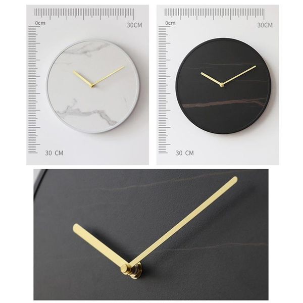 

modern marble wall clock minimalist bedroom mounted hanging watch silent clocks