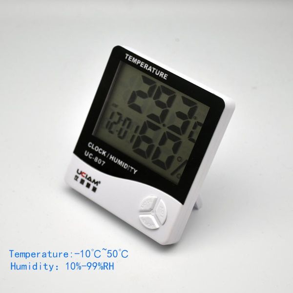 Schreibtisch Tischuhren LCD Elektronisches Digitales Temperatur-Feuchtigkeitsmessgerät Hygrometer Indoor Outdoor Wetterstation Uhr