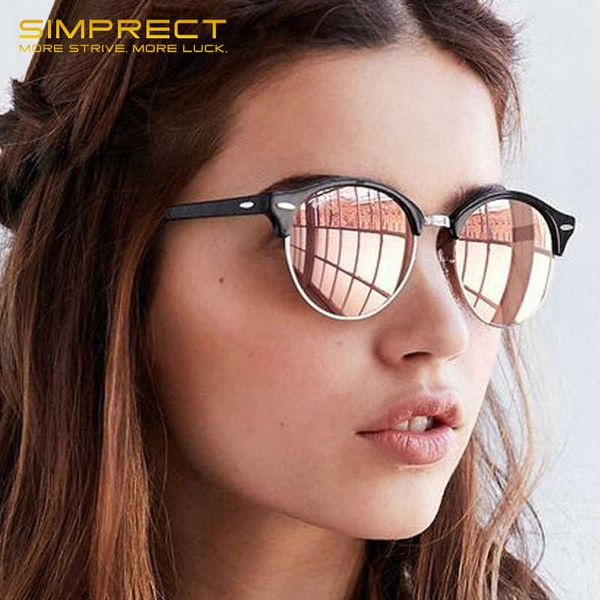 

sun glasses simprect tr90 vintage polarized glasses women 2021 retro round glasses men uv400 driver's anti-glare for, White;black