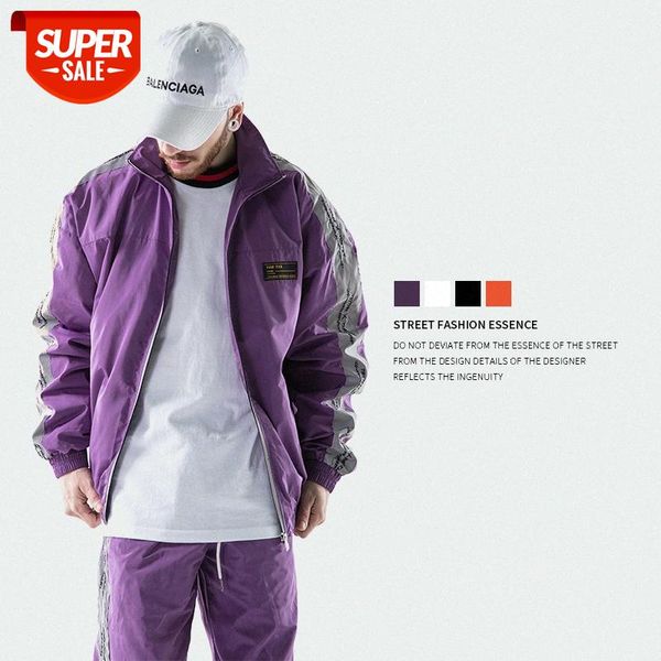 

18 men's reflective letter print windbreaker jacket #sh86, Black;brown