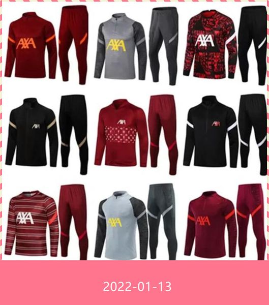 

21/22 mens football tracksuit soccer jacket 2021 2022 men training suit survetement foot chandal tuta jogging sets, Black