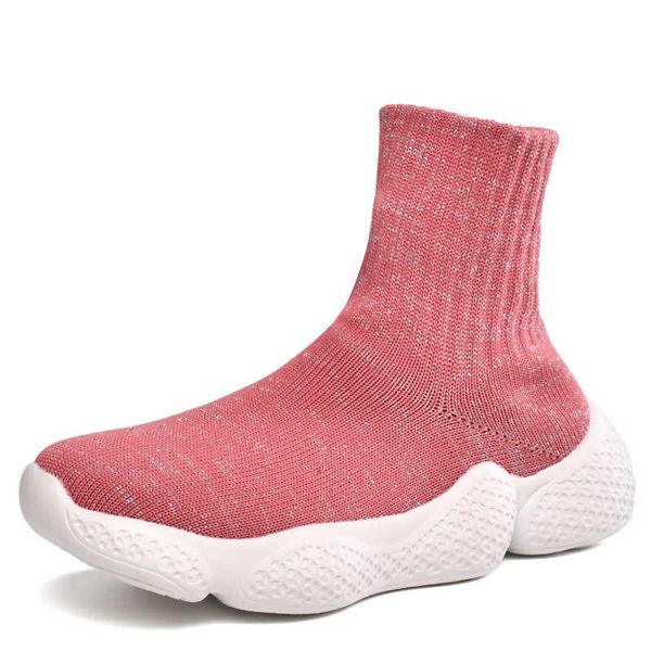 Athletic Outdoor Fashion High Top Sock Sneakers Ragazze Traspirante Casual Flying Weaven Toddlers Boys Shoes Kids Sports Running Trainer