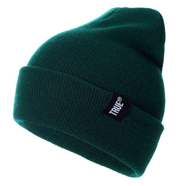 

letter true 5 colors casual beanies for men women fashion knitted winter hat solid hip-hop skullies hat bonnet cap y21111, Blue;gray