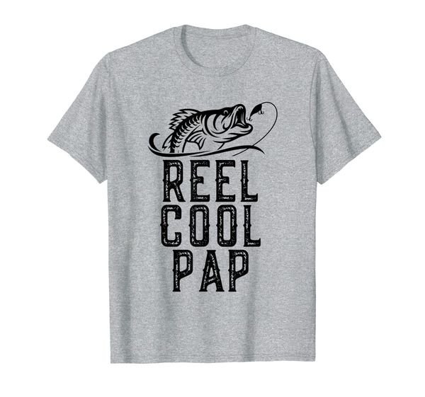 

reel cool pap fishing gift father's day funny t-shirt, White;black
