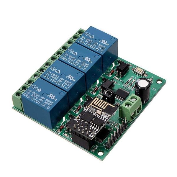 

smart home control 12v esp8266 four ways wifi relay iot cepphone app remote switch