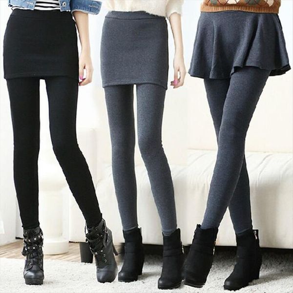 

revolutional 2 in 1 women legging women`s skirt footless long pants lpose hip 3colors free, Black