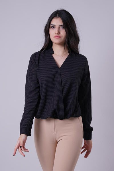 

women's blouses & shirts manga striped double breasted collar shirt, White