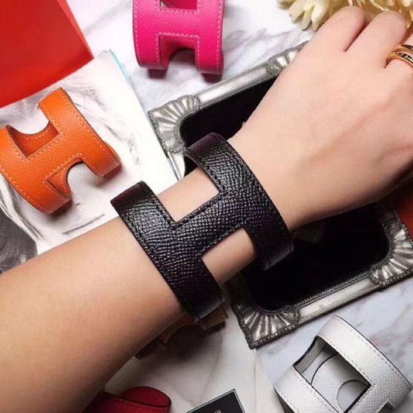 

bangle 2021 fashion jewelry real leather bracelet for women the gift, Black