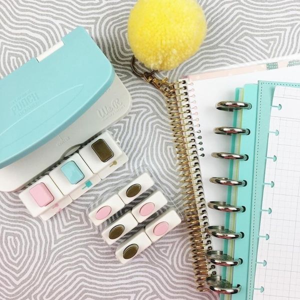 

craft tools we r memory keepers happy planner six-hole loose-leaf handbook coil notebook punch a powerful universal punching artifact