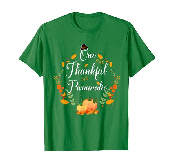 

fall pumpkins one thankful paramedic thanksgiving gifts t-shirt, White;black
