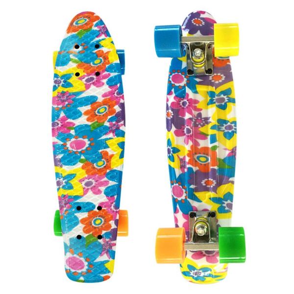 

22'' colorful flower cruiser skate board mini penny complete ready to ride adults fashion sport skateboard toy scooter skateboardi