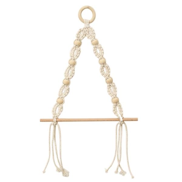 

decorative objects & figurines 449c nordic towel hanging rack toilet paper holder hand-woven tapestry macrame wall storage kitchen bathroom