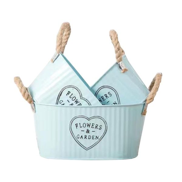 

planters & pots flower pot metal barrel succulent plant vintage style country wedding table centerpiece home office garden decorations