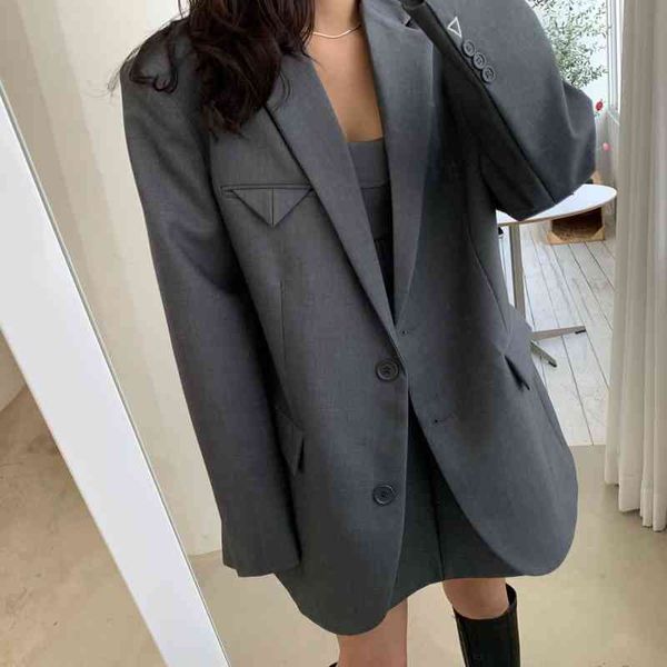 

women's suits & blazers spring and autumn stylish women's solid color oversize big loose blazer coat 5jr2, White;black