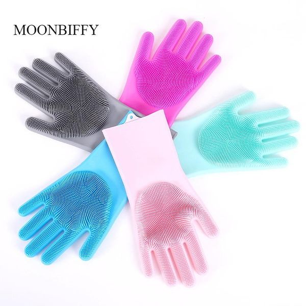 

other event & party supplies one pair dishwashing cleaning gloves magic silicone rubber dish washing glove for household scrubber kitchen cl