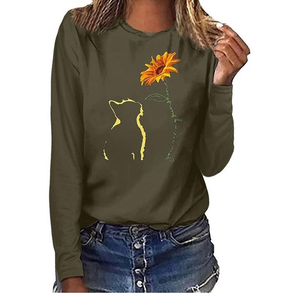 

women's hoodies & sweatshirts solid color cat print kawaii oversized pullovers harajuku women sweetshirts y2k kpop long sleeve anime o, Black