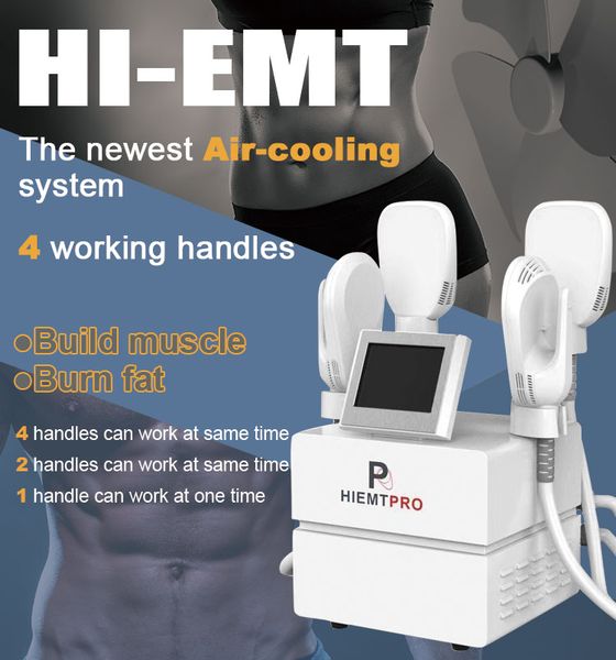 

air cooling portable 2/4 handles weight loss hi-emt slimming machine 7 tesla body sculpting high-intensity electromagnetic muscle stimulator