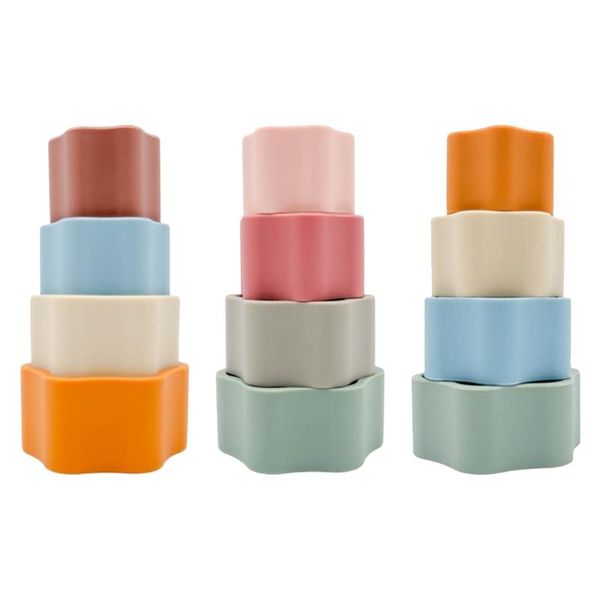 

party favor early education silicone baby puzzle rings | stacking building blocks toddler toys for kids