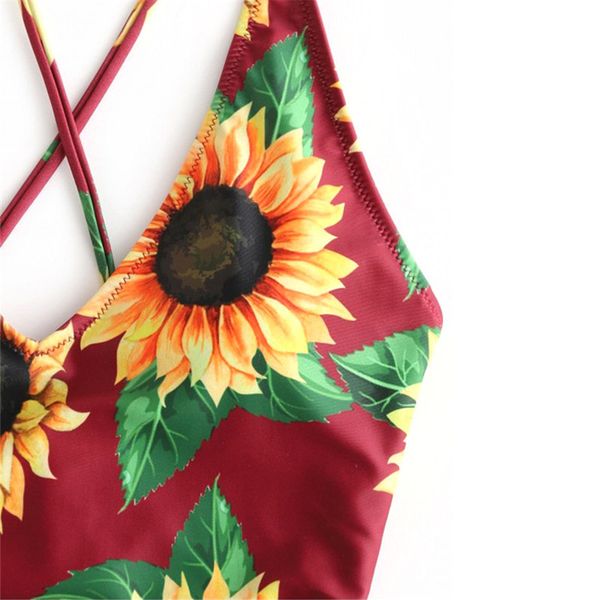 

womens sunflower swimwear cross bathing suit women monokini pieces swimsuit new bodysuit bather swim wearby
