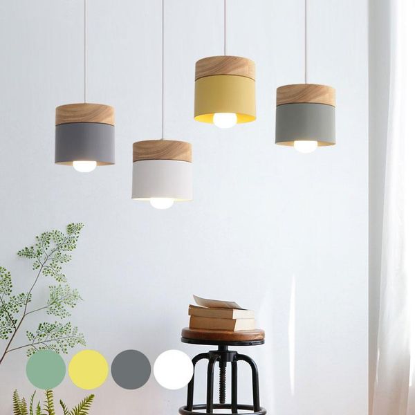 

pendant lamps nodric led wood modern colorful hanging lighting for bedroom living room study corridor el
