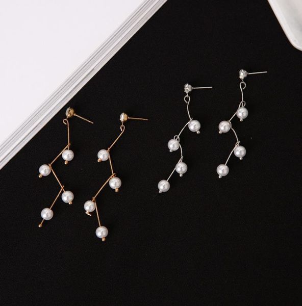 

stud korean simple tree branch design pearl earrings fairy costume with, Golden;silver