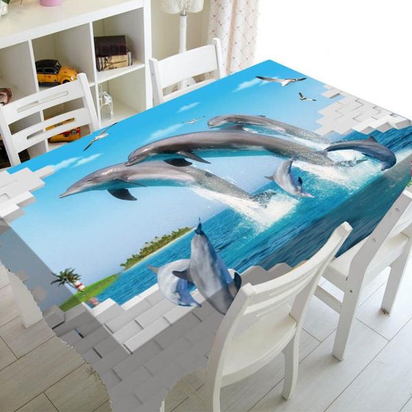 

table cloth underwater ocean 3d dolphins cover for birthday party home decor marine sea animal fish tablecloth rectangle square