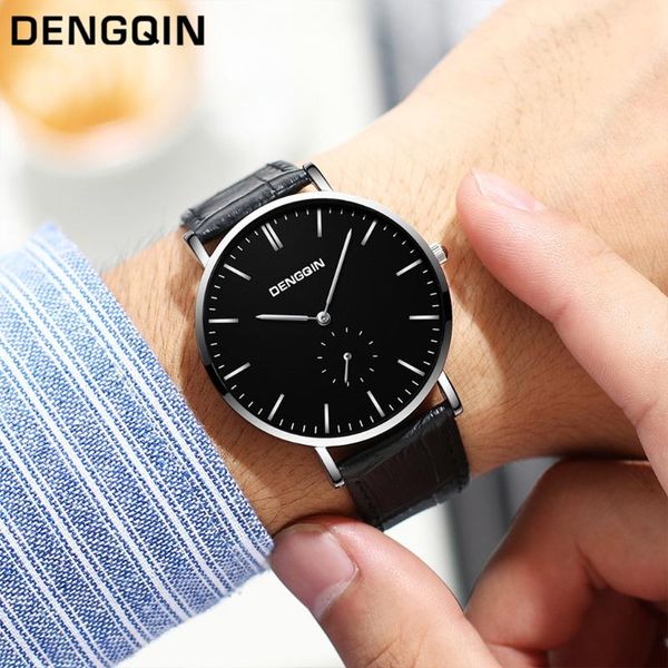 

wristwatches man wrist watch luxury quartz sport military stainless steel dial leather band wristwatch mens watches 2021 clock men, Slivery;brown