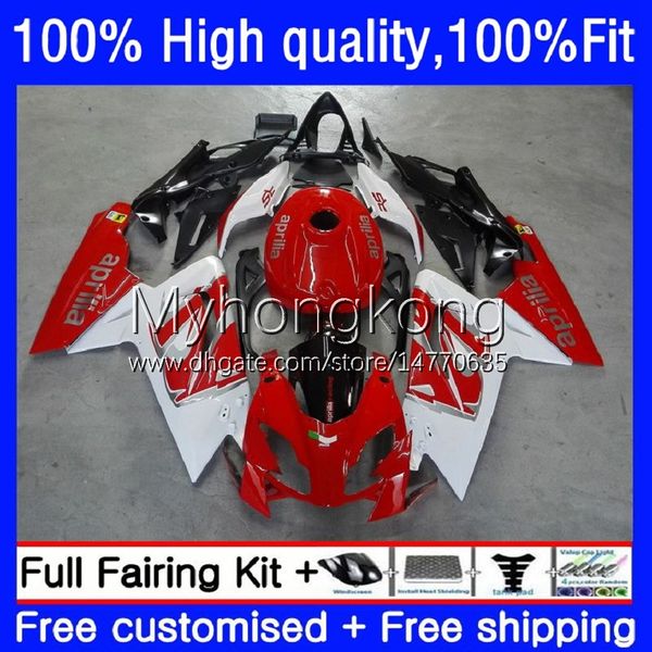 Fairings de injeção para Aprilia Vermelho Branco Hot RS-125 RS4 RSV 125 Rs 125 RR 125RR RSV-125 8No.17 RSV125 RS125 R 06 07 08 09 10 11 RSV125RR 2006 2007 2008 2009 2011 2011 OEM corpo