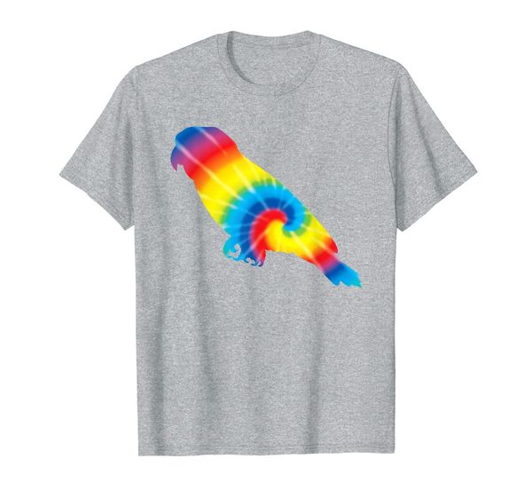 

tie dye kakapo rainbow print bird animal hippie peace gift t-shirt, White;black
