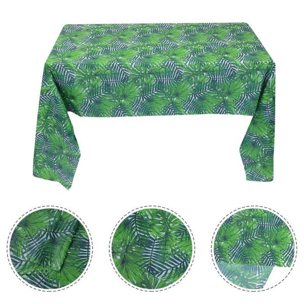 

table cloth 2pcs hawaiian party birthday decor palm leaf printing waterproof covers