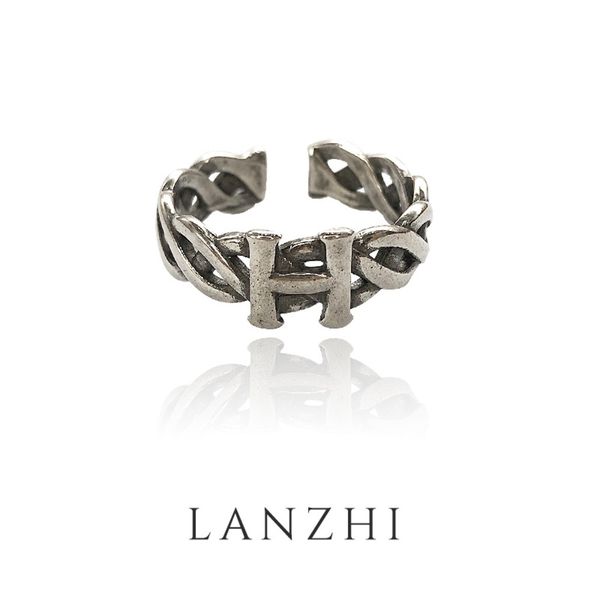 

ring straight non fading female opening silver letter 925