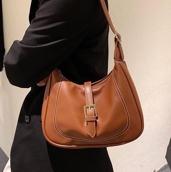 

evening bags vintage axillary for women shoulder bag pu leather designer female handbags and purses small casual totes bolsas baguette