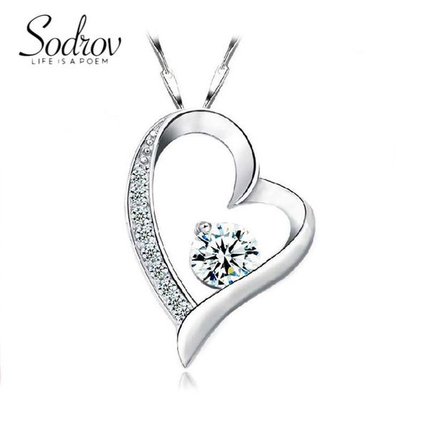 

chains sodrov sterling silver necklace for women jewelry heart o-chain