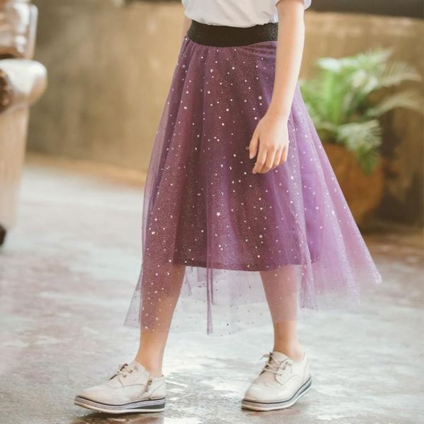 

skirts children girls star glitter tutu skirt for kids baby clothes bottom tulle big clothing 4 to12, Blue