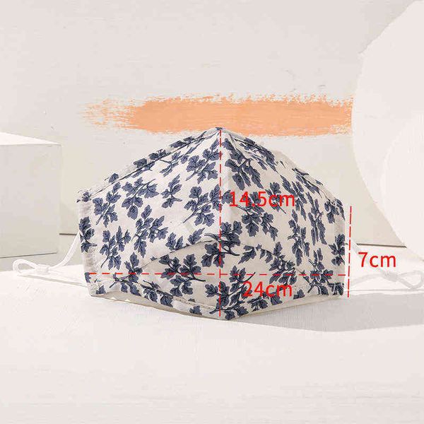 

2021 three-layer cotton dust mask printed washable anti-dust decorative masks
