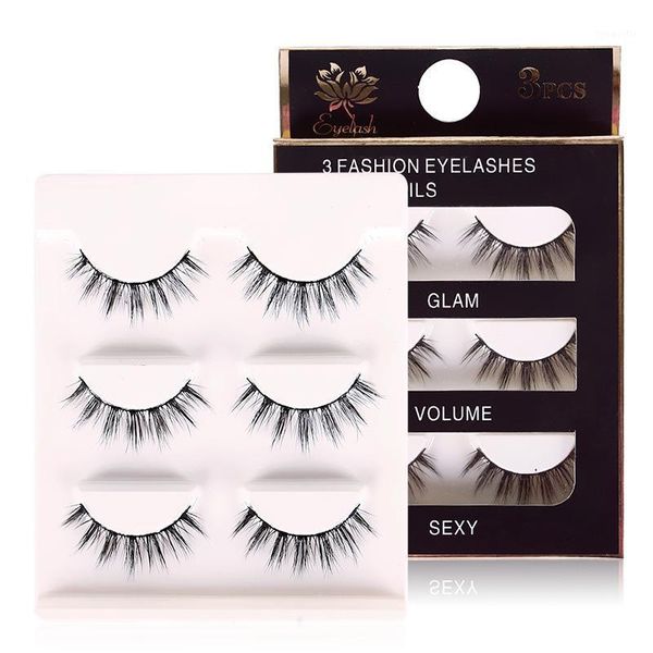 

soft thick black cross false eyelashes makeup 3 pairs long fake eye lashes extension tools #2248251