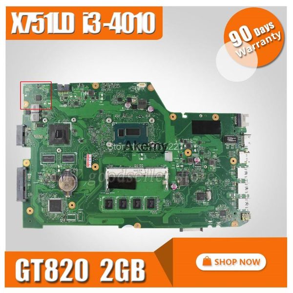

motherboards x751ld motherboard rev:2.0 i3-4010 gt820 ddr3 for asus r752l x751l x751ln lapmainboard