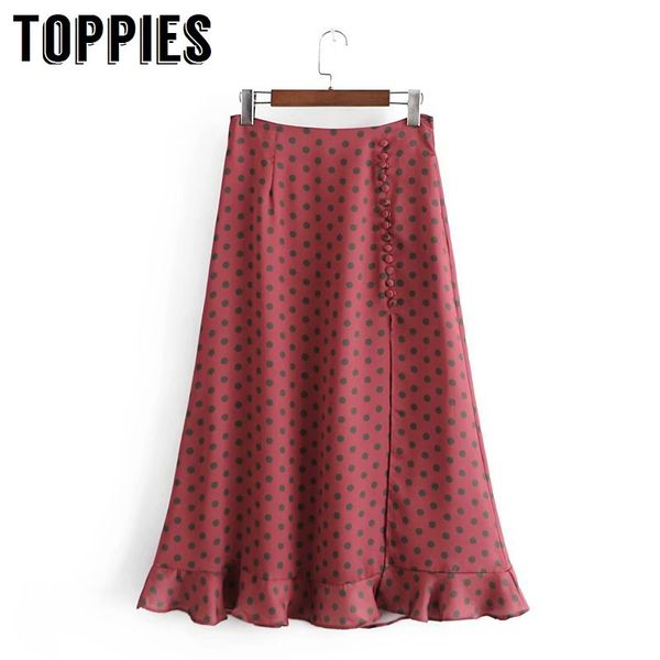 

ies new dots split skirt women summer skirts 210412, Black