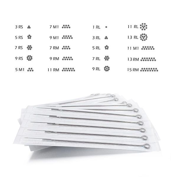 

tattoo needles 50pcs assorted disposable sterilized rl rs rm m1 agujas microblading naalden permanent makeup