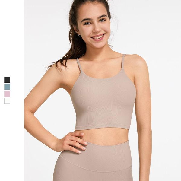 

spring and summer yoga wear fitness running exercise underwear women's ribbed camisole vest outfit