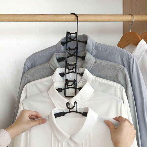 

hangers & racks detachable 5 in 1 multilayer blouse tree shirt sweater coat organizer wardrobe closet space saving non-slip metal