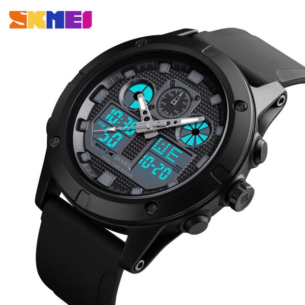 

skmei outdoor sport watch men digial watches military 5bar waterproof luminous dual display wristwatch montre homme 1514 x0524, Slivery;brown