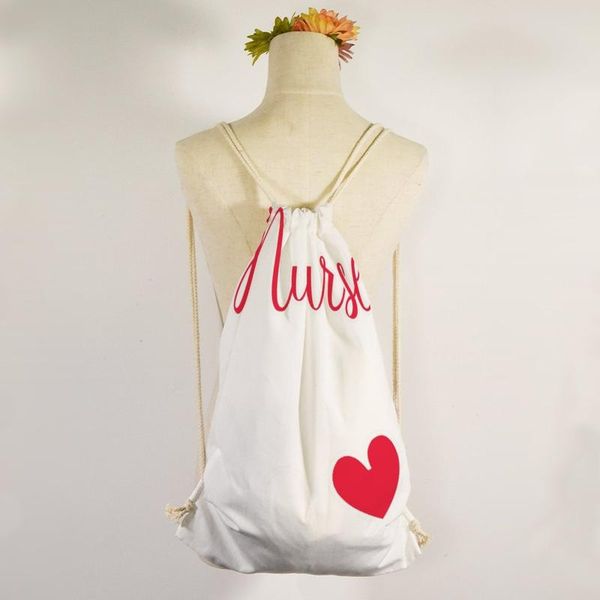 

backpack canvas bag drawstring pocket shopping student cloth