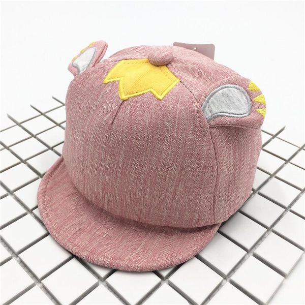 

visors spring children's korean hat tiger ears vertical strip soft along boys and girls curling the flip cap cs27, Blue;gray