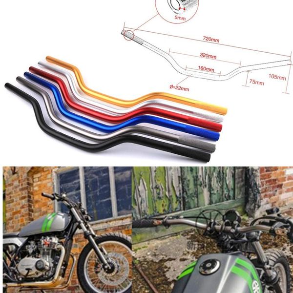 

handlebars 22mm universal motorcycle cnc handlebar motor motorbike aluminum alloy moto scooter retro black anti-rust handle bars